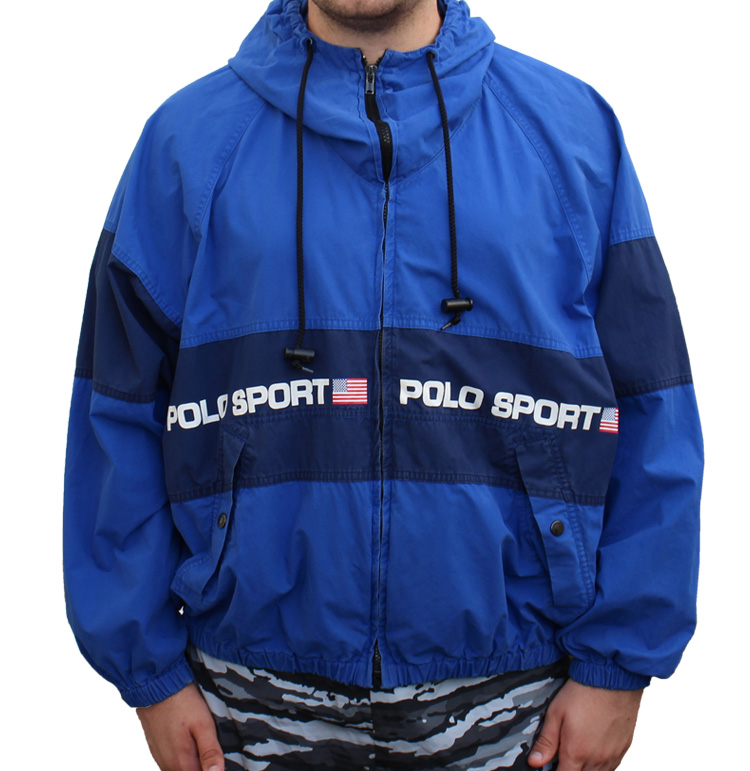 Vintage Polo Sport Spell Out Blue Light Jacket (Size XL) — Roots